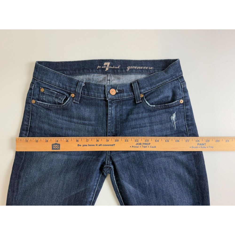 7 For All Mankind Women's Gwenevere Skinny Jeans Distressed Size 27 - Picture 9 of 12